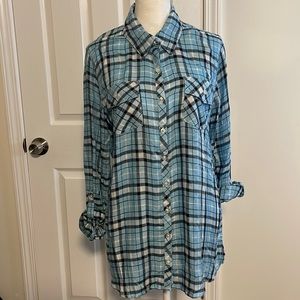 Justice Long Sleeve Shirt Women’s Size 18 Blue|Black|White.